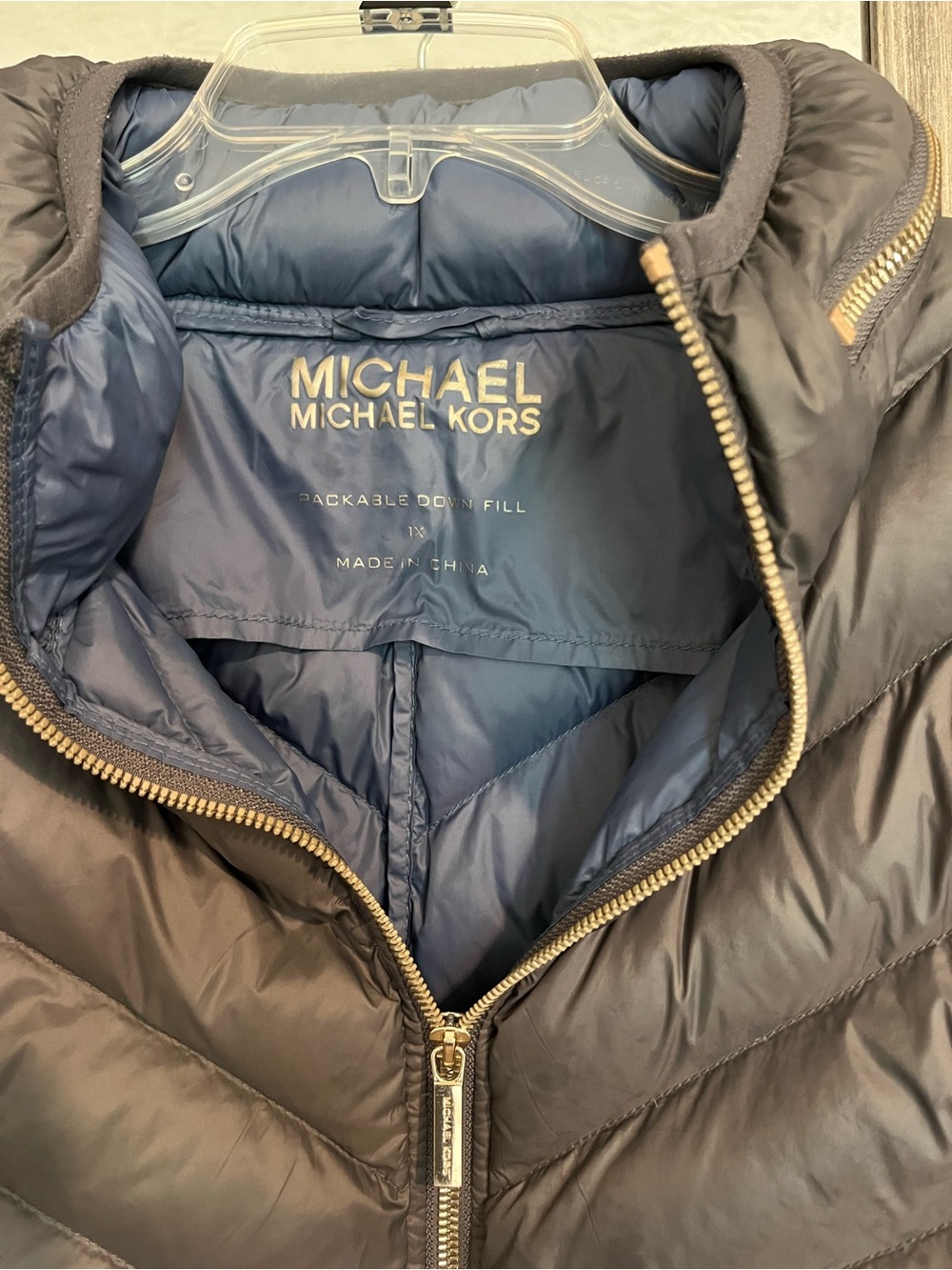 Michael Kors Gray Quilted Packable Puffer Jacket - Picture 3 of 6